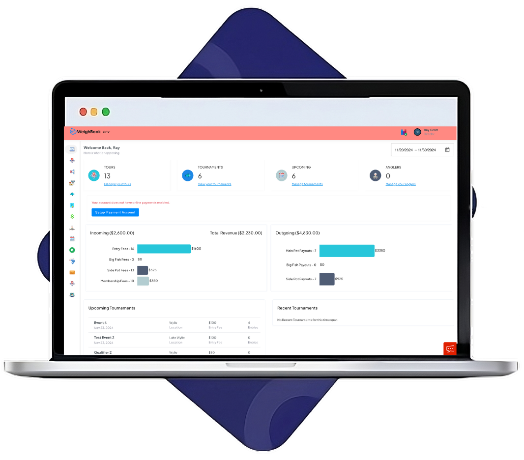 WeighBook Dashboard Interface